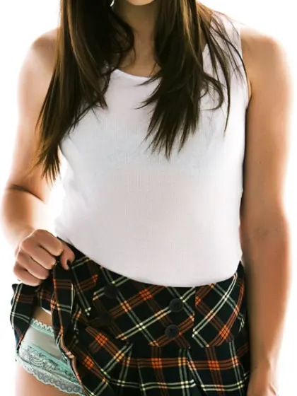 This brunette teen Bobbi Starr looks like a college girl in that