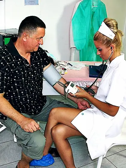 This blonde chick is so perverse, she rims her older patient and