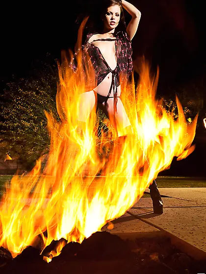 Bethanie Badertscher strips her slutty lingerie off outdoors and