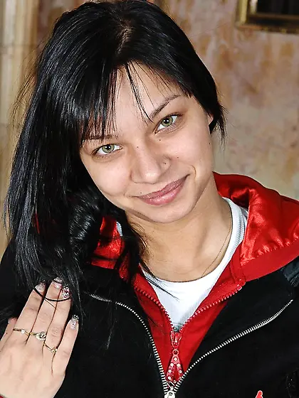 Lovely brunette Angel Pink with attractive body and nice boobs m