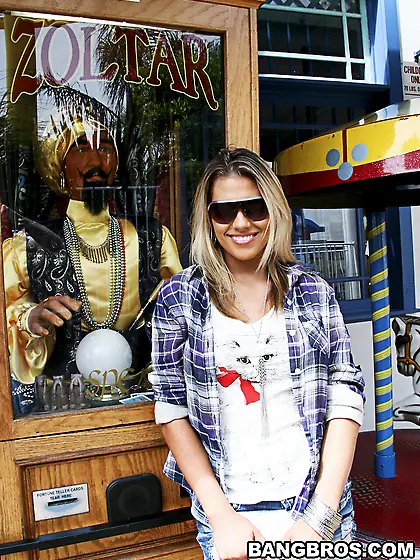 Wonderful blonde having sensational breasts is sucking and ridin