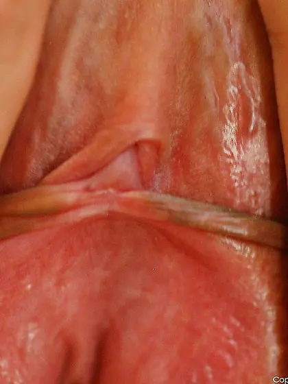 Blond-haired cutie sticking fingers inside of her oozing little