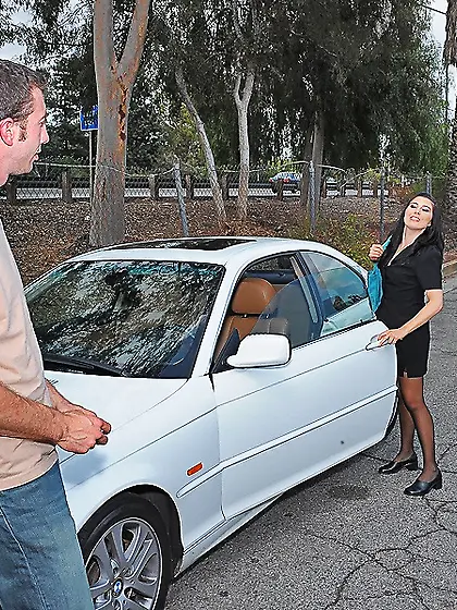 Bronzed bitch black stockings