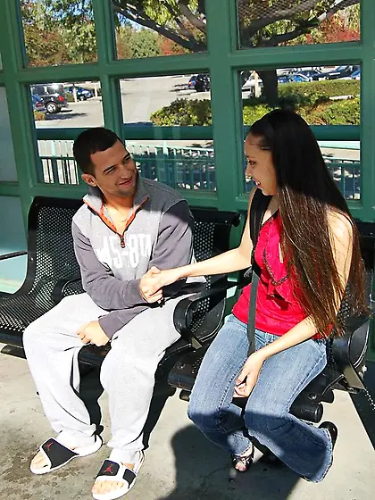 Petite body brunette teen