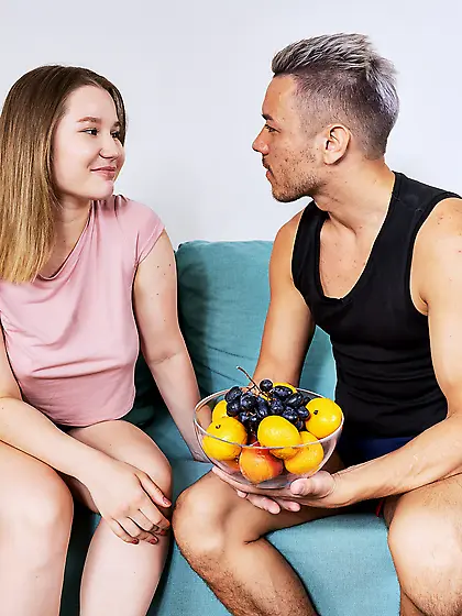 Amalia Davis moans in immense pleasure while riding BF's cock