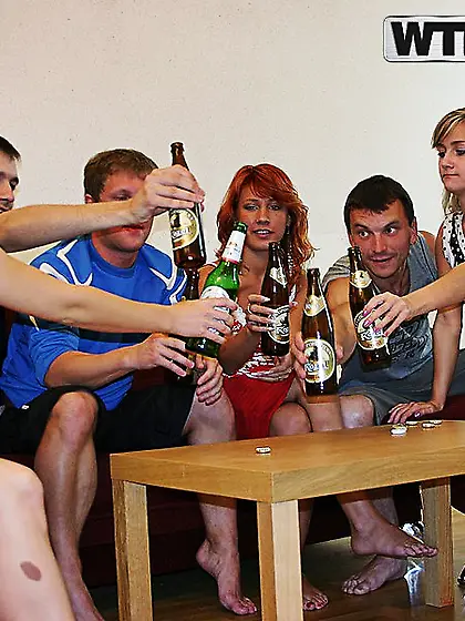 Drunk college students Tanja Teen,  Vika Sokol and Xandy have wil
