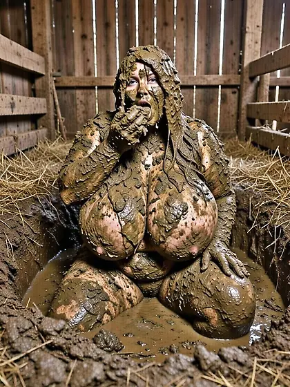 Busty fat slut loves manure