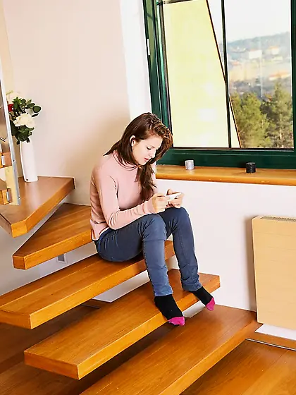 Sensuous European teeny pulls her panties off and pets her cunny