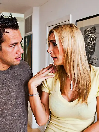 Guy furiously fucks horny Tanya Tate and covers her big melons w