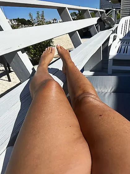 Sunning in Sexy Purple Bikini