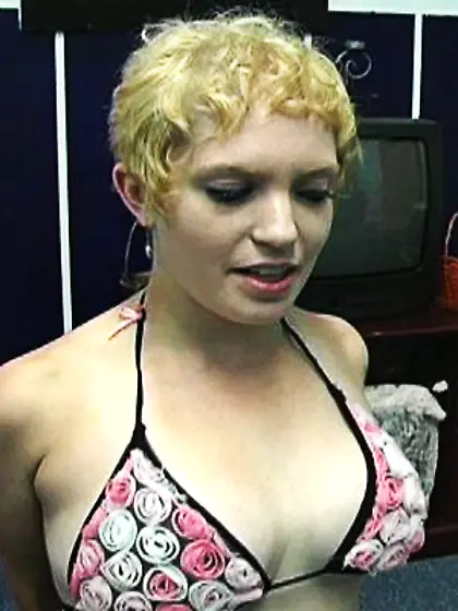 Short haired blonde gal