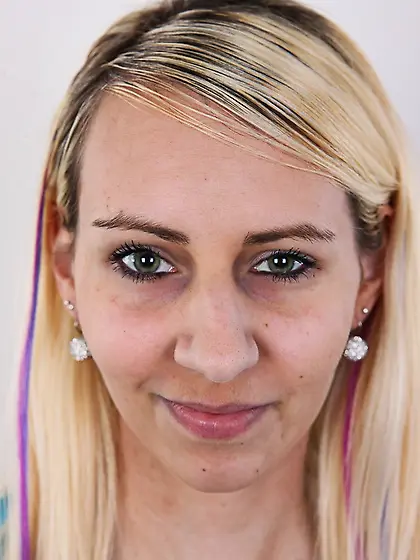 Tattooed slim sexy blonde