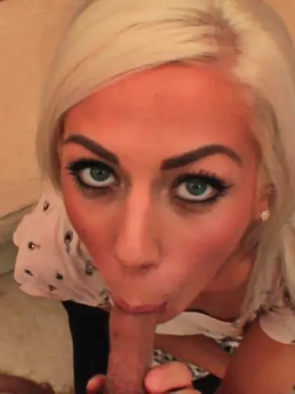 Sweet blonde chick wearing