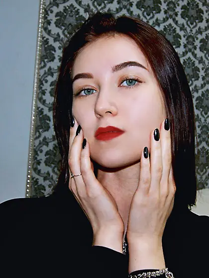 White teen black hair