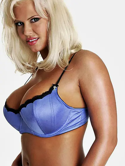 Busty tanned blonde momma LaTasha Marzolla taking her sexy purpl