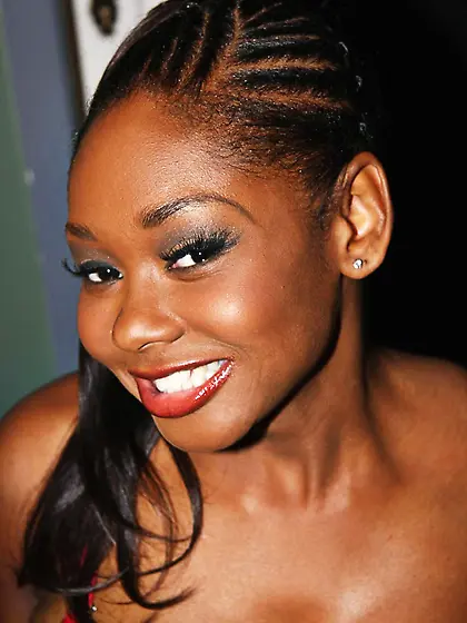 Horny ebony girl with big boobs Babe Cakes knows what to do with