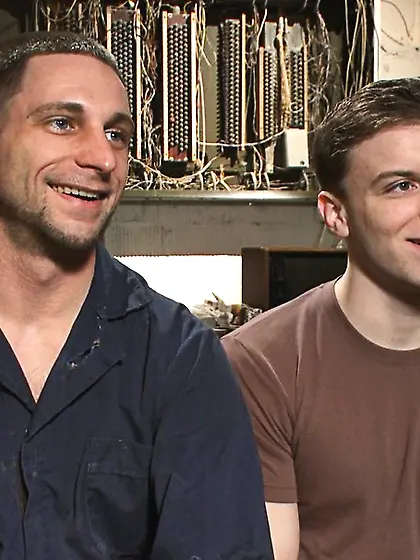 Gagged bound stud tortured