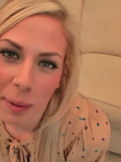 Sweet blonde wearing brown