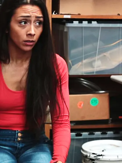 Girl stripped to her socks and has sex with...