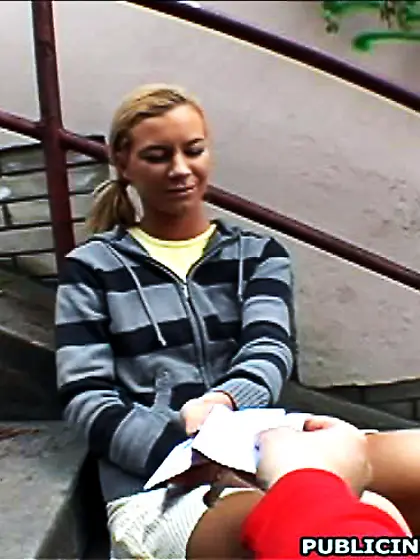 Lusty blonde tits manhadled