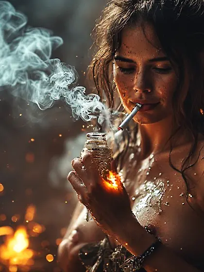 Sexy Smoking Hot Fire Church Coven Gals Light Men