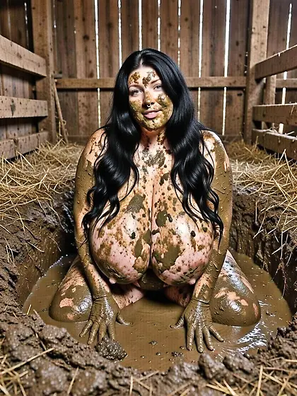 Busty fat slut loves manure