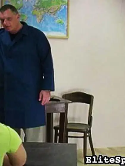 Teacher blonde lesson whip