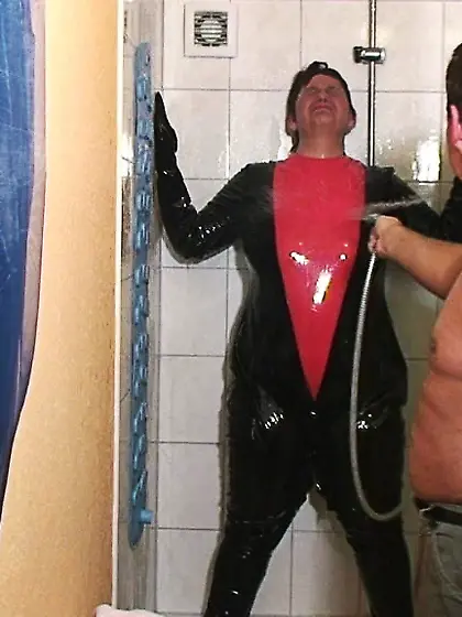 Punishment in the pvc suit