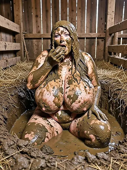 Busty fat slut loves manure