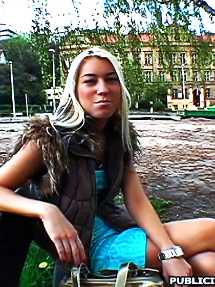 Blonde teen girl sucking