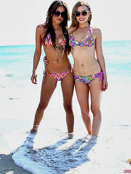 Best friends Melanie Rios and Lexi Belle both in bikini and suns