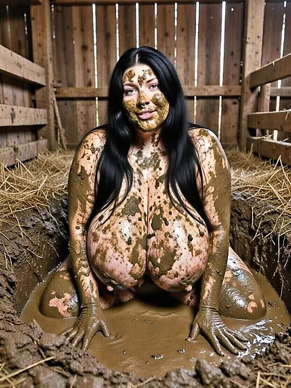 Busty fat slut loves manure