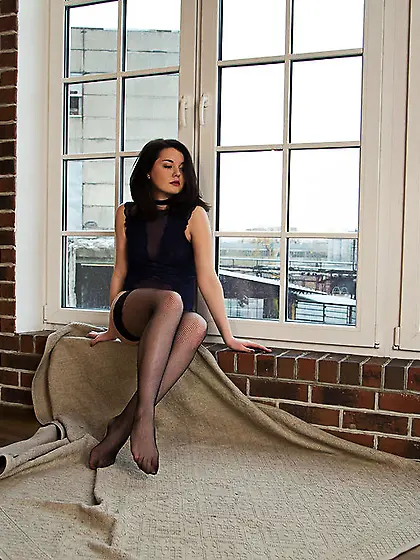 White teen black hair