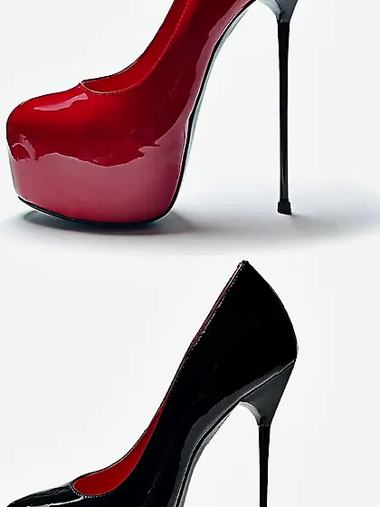 red and black heels