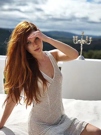 Czech pale redhead erotic lingerie