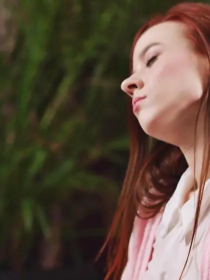 Petite redhead teenager showing young pussy