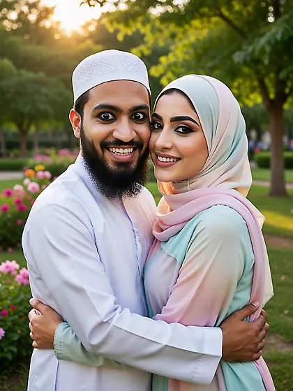 Beautiful Hijabi Arab Girl with Abdur Rahman