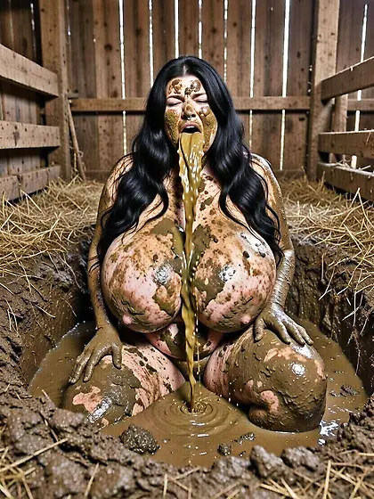 Busty fat slut loves manure