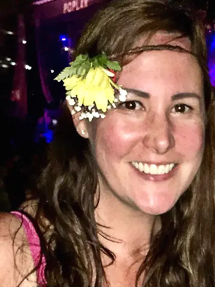 April gets her nipple kissed while flashing