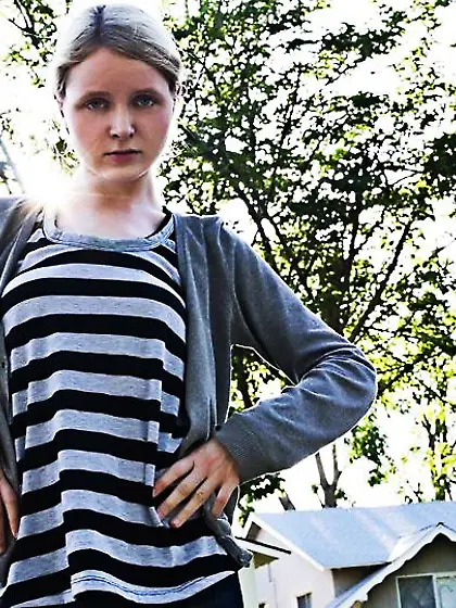 Lusty blonde teen Cocoa Afterlife staying in doggy pose and show