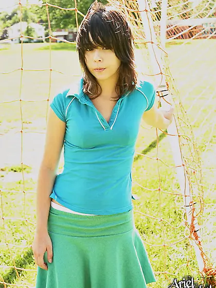 Unlike other goalkeepers,  Ariel Rebel wears a top and a mini ski