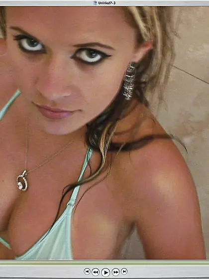 Ann Angel strips her sexy blue lingerie and shows us her amazing