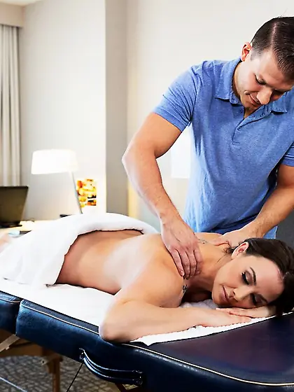 Brunette hottie gets banged by muscular rubber