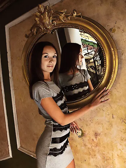 Black panties dark-haired chick loves showing off her smooth pus