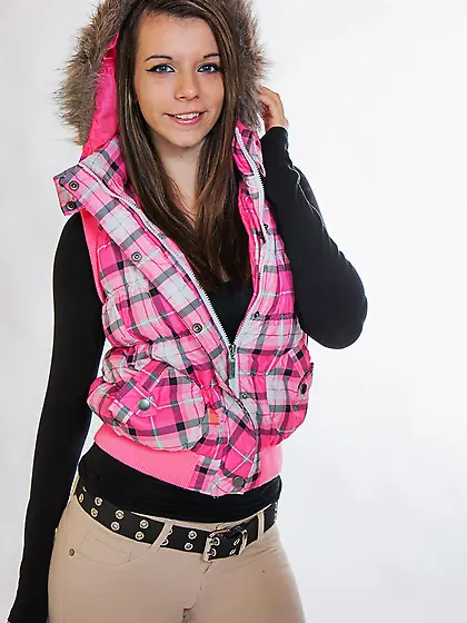 Busty young beauty teases with her big naked breasts and smooth