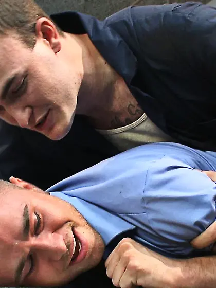 Bound suspended dude flogged