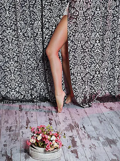 Tempting brunette Ardelia A quickly dispatches her lingerie to f