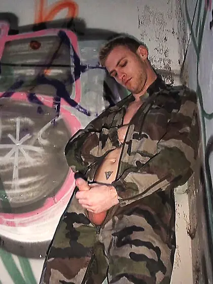 Gay dude jerking shelter