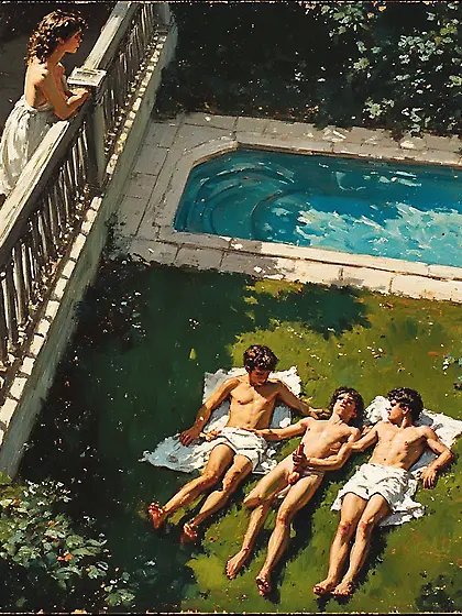 Grils is spying brother with a boy