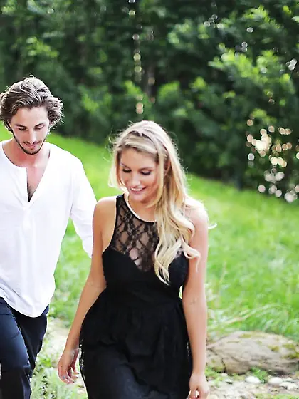 Pretty big tit blonde bimbo